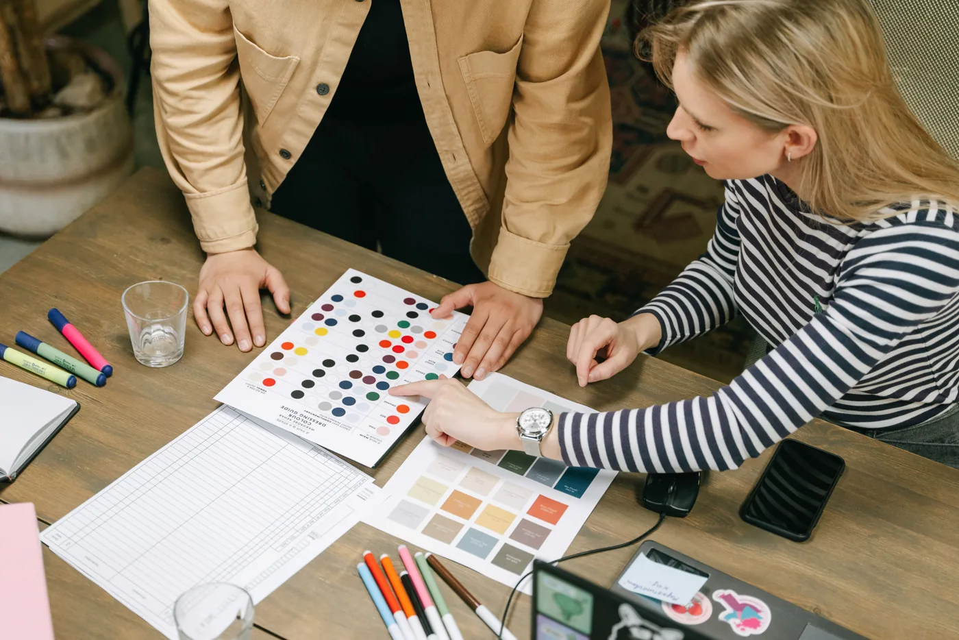 A design consultation around a shared worktable